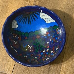 mexican bowl clay large hand painted